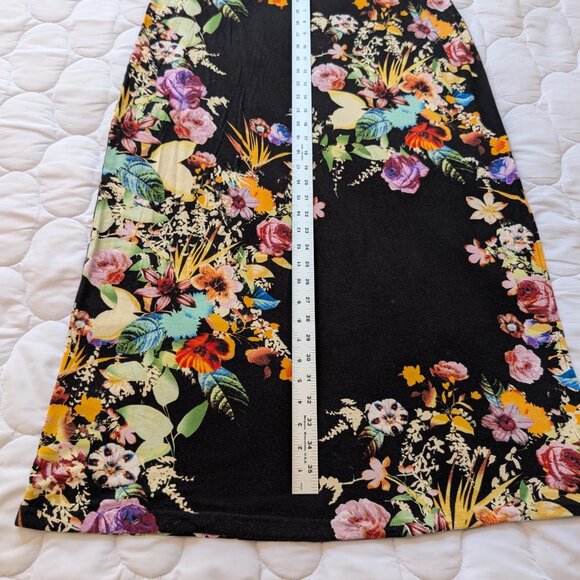 Spense florals on black knit maxi skirt lightweight and super soft Large - Picture 5 of 8
